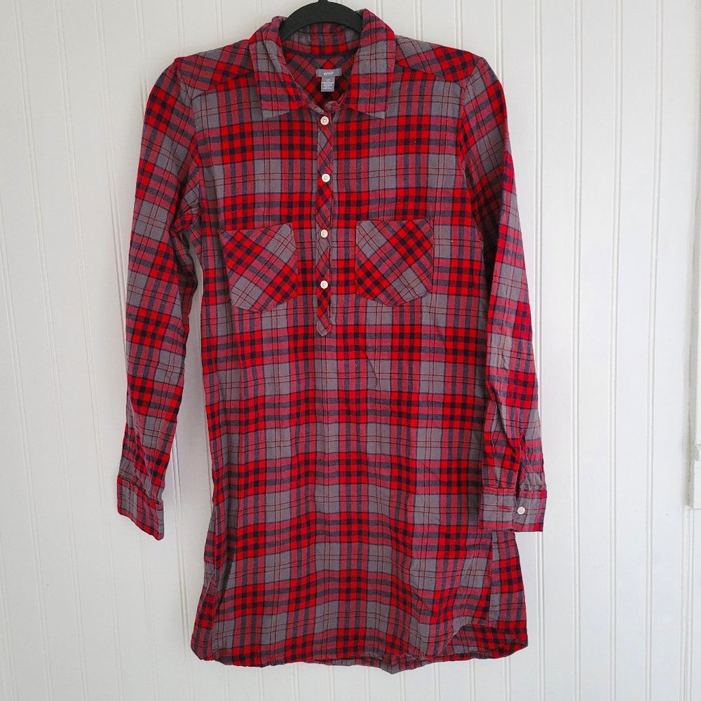 Aerie red long sleeve plaid dress Size S/P